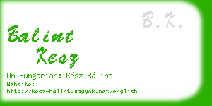 balint kesz business card