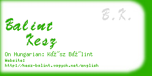 balint kesz business card